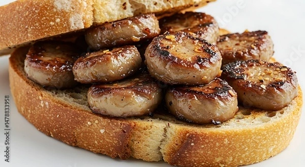 Fototapeta Buttered Toast and Bangers
