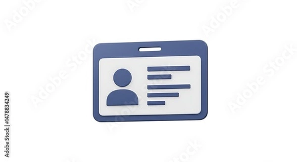 Fototapeta Subtle Depth: A 3D Rendered ID Card