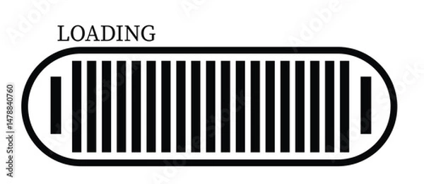 Fototapeta bar code on white loading barcode progress bar technology