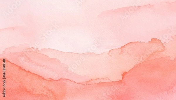 Fototapeta A serene watercolor painting featuring a soft blend of white and warm brown hues, creating an abstract background that evokes tranquility and warmth.