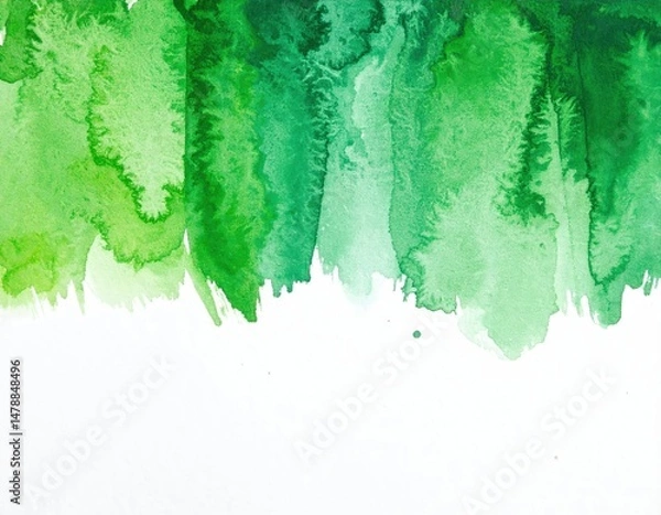 Fototapeta A vibrant watercolor painting showcasing various techniques, including wet-on-wet blending, dry brush strokes, and layering, creating a dynamic visual effect.