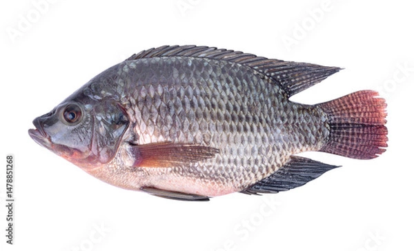 Fototapeta fish nile tilapia isolated on transparent background.