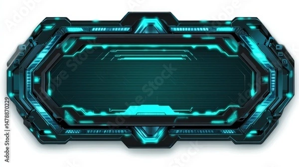 Obraz Futuristic Technology Interface with Glowing Blue Elements and Design