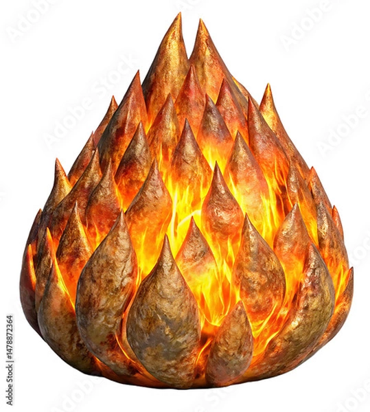 Fototapeta 3d flame/fire isolated on white background.