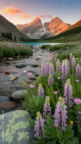 Fototapeta Calm weather on sea or ocean with clouds