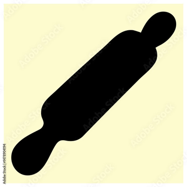 Fototapeta A black silhouette of a Rolling Pin