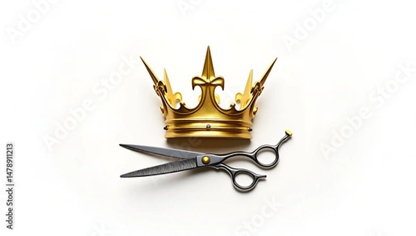 Fototapeta A Majestic Golden Crown Adorned with Intricately Designed Jewels and Elegant Royal Embellishments
