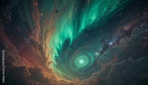 Fototapeta Celestial Symphony: A Cosmic Dance of Nebulae and Stars