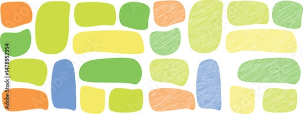 Fototapeta Organic Shape Text Frames Abstract Doodle Bubbles Liquid Design Elements vector