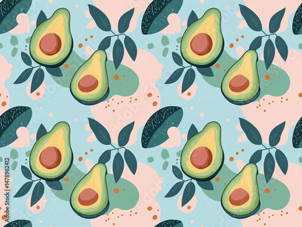 Fototapeta Colorful and fresh avocados