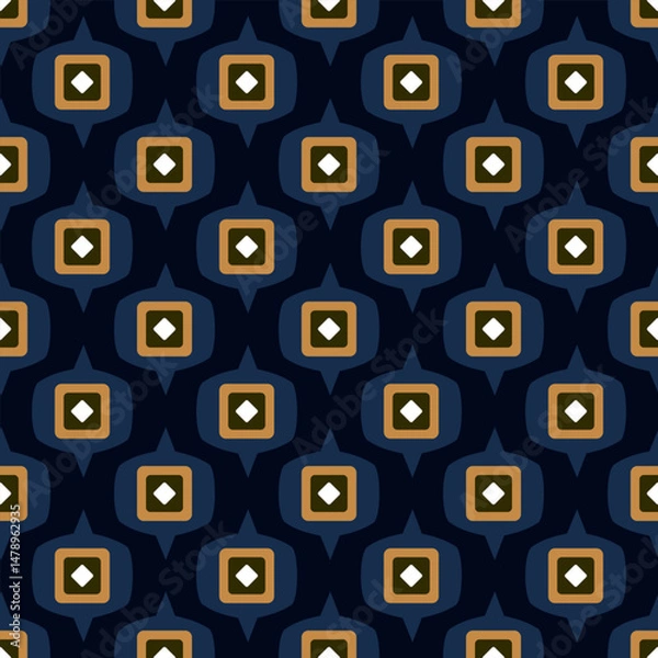 Obraz Arabesque pattern damask medallion abstract paisley shapes geometric motif continuous background. Oriental style modern lux fabric design textile swatch ladies dress, man shirt all over print block.