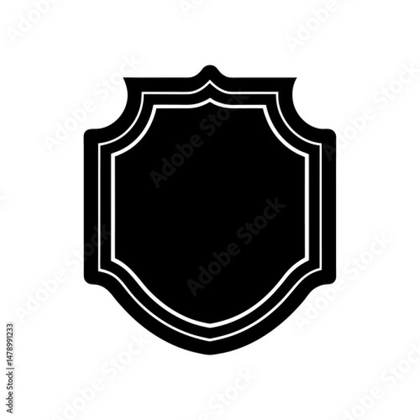 Fototapeta Plaque with Thick Edge Icon Silhouette Vector Illustration