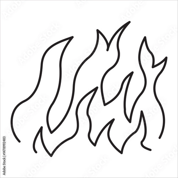 Fototapeta Fire icon outline vectoe