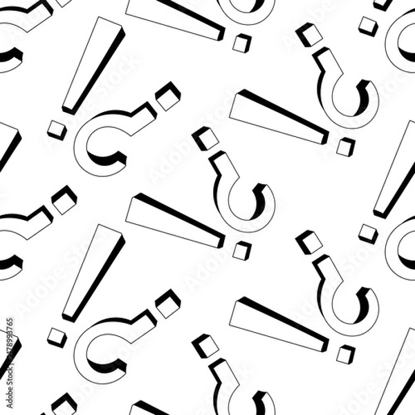 Fototapeta Seamless background of exclamation marks and question marks