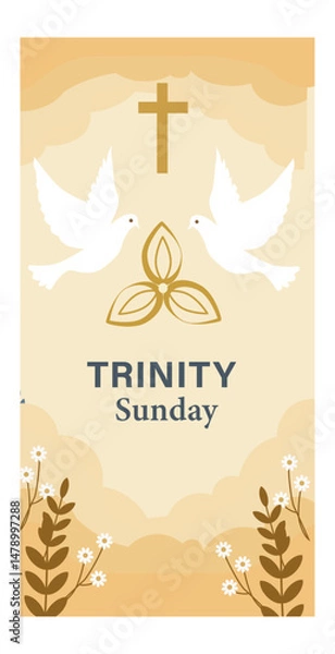 Fototapeta Holy Trinity Sunday Religious Vector Art Collection-02