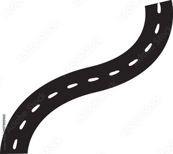 Obraz asphalt road with a white background