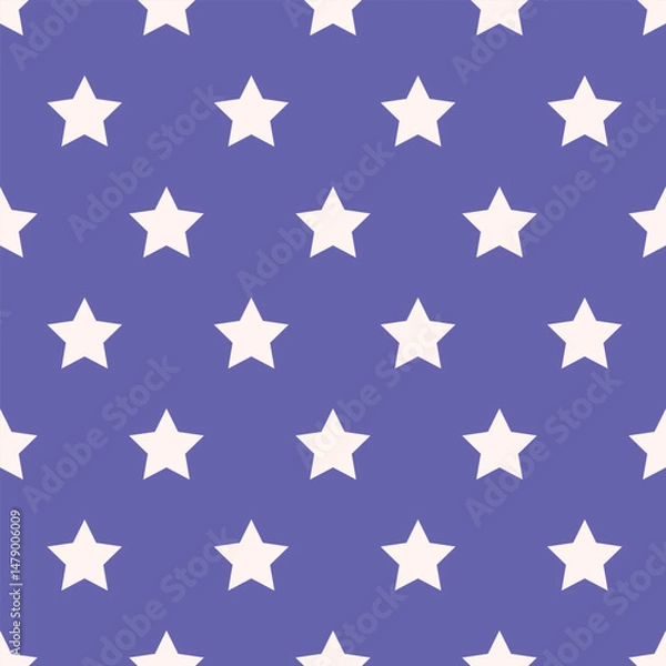 Fototapeta Vector pattern with beige stars on a bright blue background