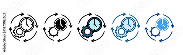 Obraz Flexible Hours Icon Set Multiple Style Collection