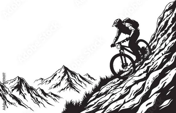 Obraz Downhill Mountain Biker Pack