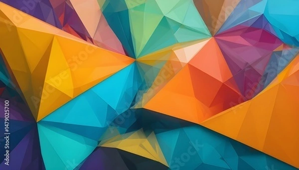 Obraz CGI 3D Triangular Wallpaper Background with Modern Geometric Design and Dynamic Visual Elements