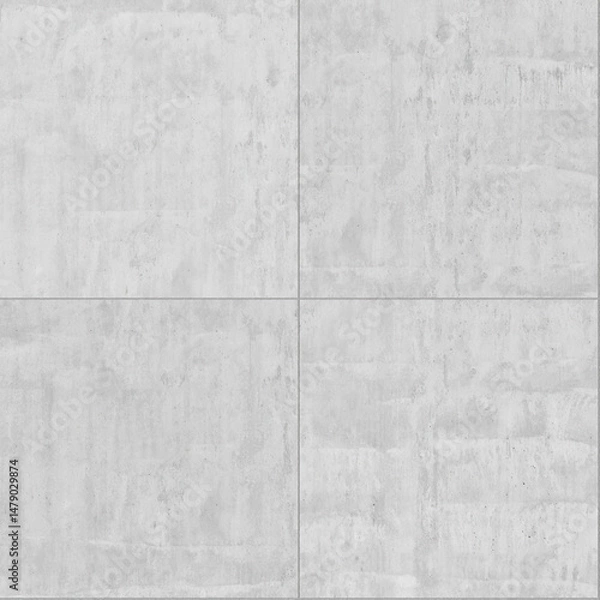 Fototapeta seamless tile gray white in situ concrete texture for wall, floor hard surface, cladding interior architecture