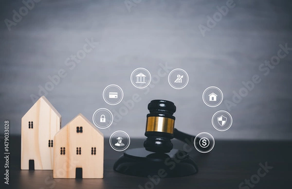 Fototapeta Home insurance protection concept. Secure your property from unexpected damages, theft, and disasters. Peace of mind for homeowners with reliable coverage