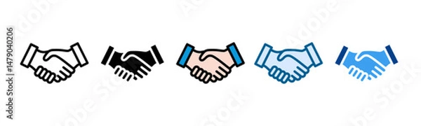 Fototapeta Handshake Icon Set Multiple Style Collection