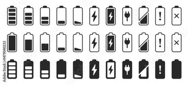 Fototapeta バッテリーアイコンセット ベクター