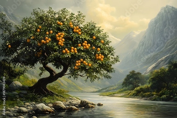 Fototapeta The righteous are like trees planted by water, yielding fruit in season. (Psalm 1:3)