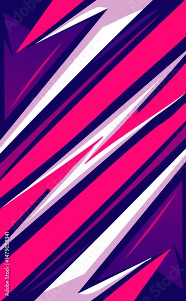 Fototapeta Abstract background with diagonal stripes of pink white and blue.