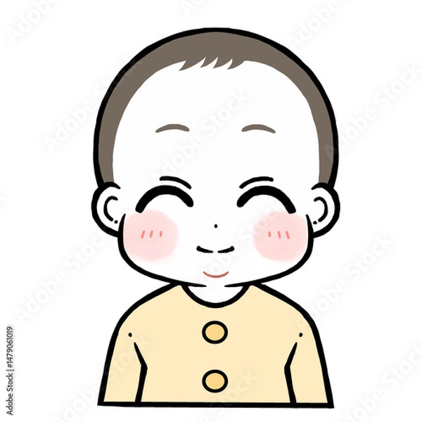 Obraz 笑顔で微笑む赤ちゃんのイラスト