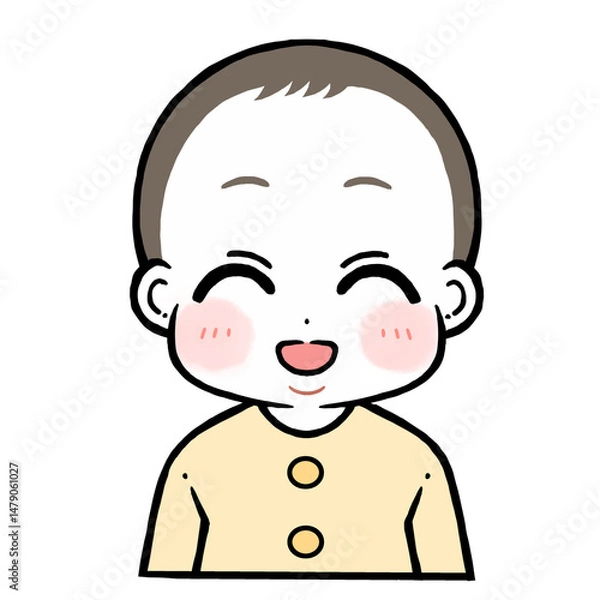 Obraz 笑顔の赤ちゃんのイラスト