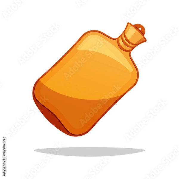 Fototapeta Rubber hot water bag vector isolated on white background.