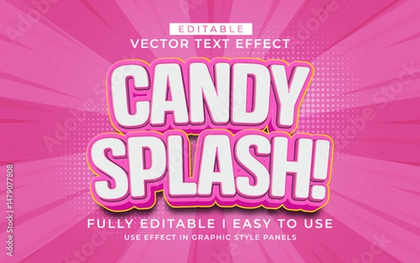 Obraz 3d editable candy splash text effect style typography