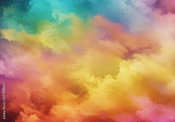 Fototapeta A vibrant and colorful sky filled with soft clouds creating a dreamy abstract background