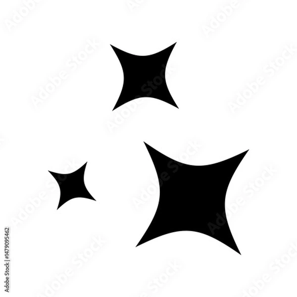 Fototapeta Sparkles icon, shiny AI generate flashes of three cluster star yellow vector illsutration
