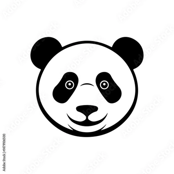 Obraz Panda head icon isolated on white. Design element for logo, label, sign, poster, flyer. Vector illustration