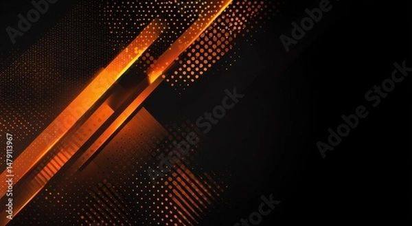 Fototapeta Abstract design featuring diagonal lines and orange accents.