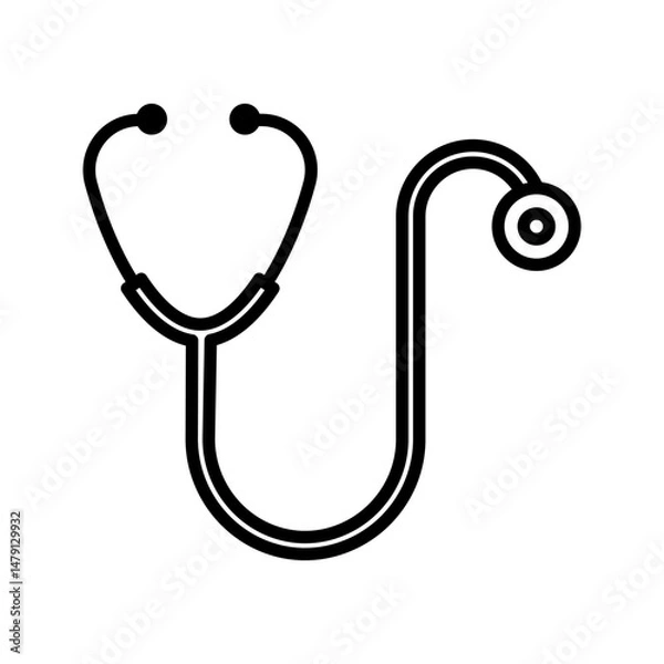 Fototapeta Stethoscope icon on white background