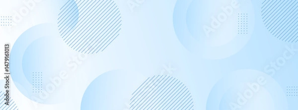 Fototapeta Modern abstract background, blue and white gradations, circle shape geomtric ,memphis,vector illustration.