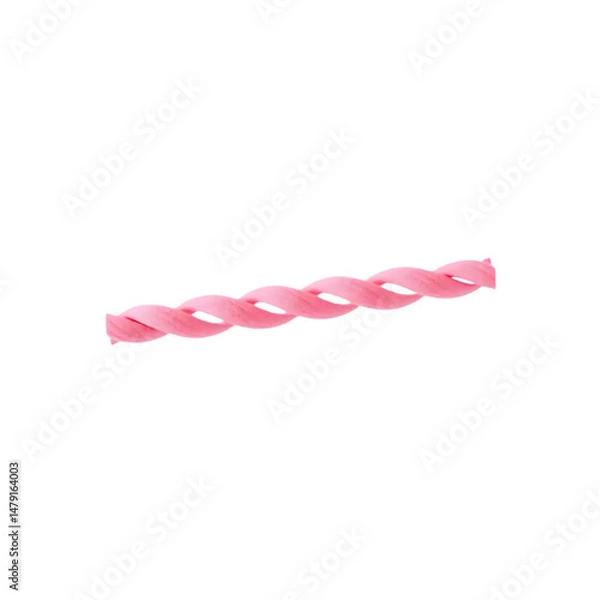 Obraz Isolated Pink Marshmallow Twist on White Background for Creative Use