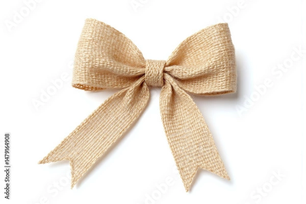 Fototapeta brown ribbon with a bow on a white background