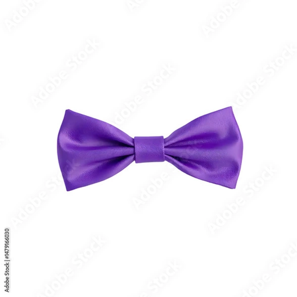 Obraz Purple Bow Tie with Textured Fabric on White Isolated Background