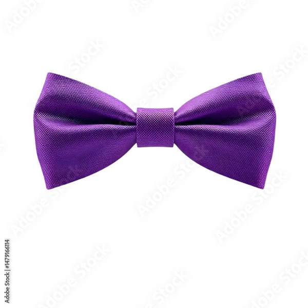 Obraz Elegant Purple Bow Tie with Rich Texture on a White Background