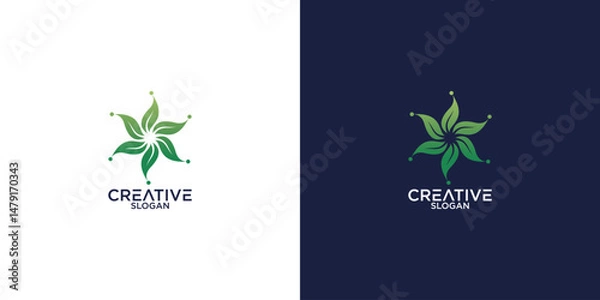 Obraz abstract leaf gradient logo design vector	