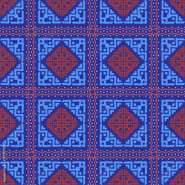 Obraz Beautiful ethnic fabric patterns designed to inspire your creative activities, vector backgrounds.