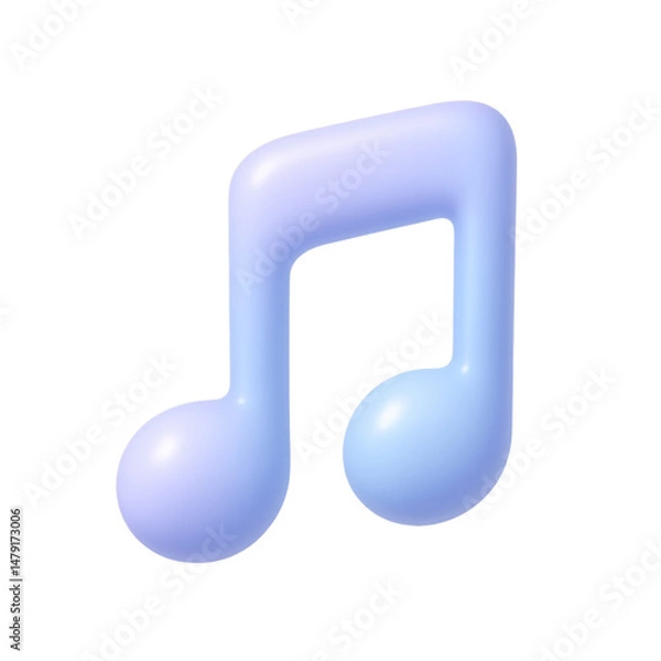 Obraz Melodic Icon: An elegant, pastel-hued musical note floats in serene isolation, evoking a sense of musical purity and artistic expression.