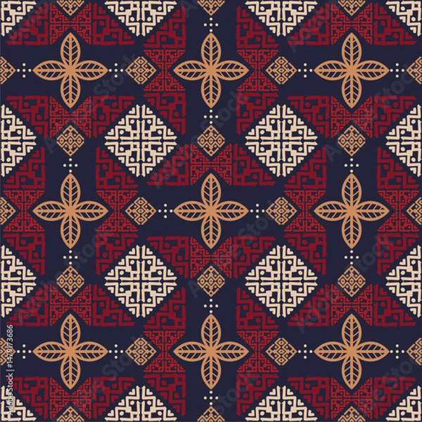 Fototapeta Beautiful ethnic fabric patterns designed to inspire your creative activities, vector backgrounds.