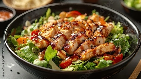 Obraz fried chicken with vegetables Caesar Salad with Chicken
