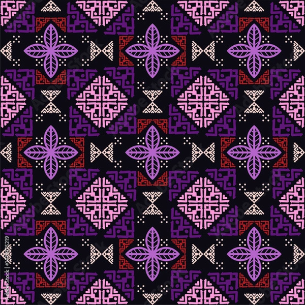 Obraz Beautiful ethnic fabric patterns designed to inspire your creative activities, vector backgrounds.